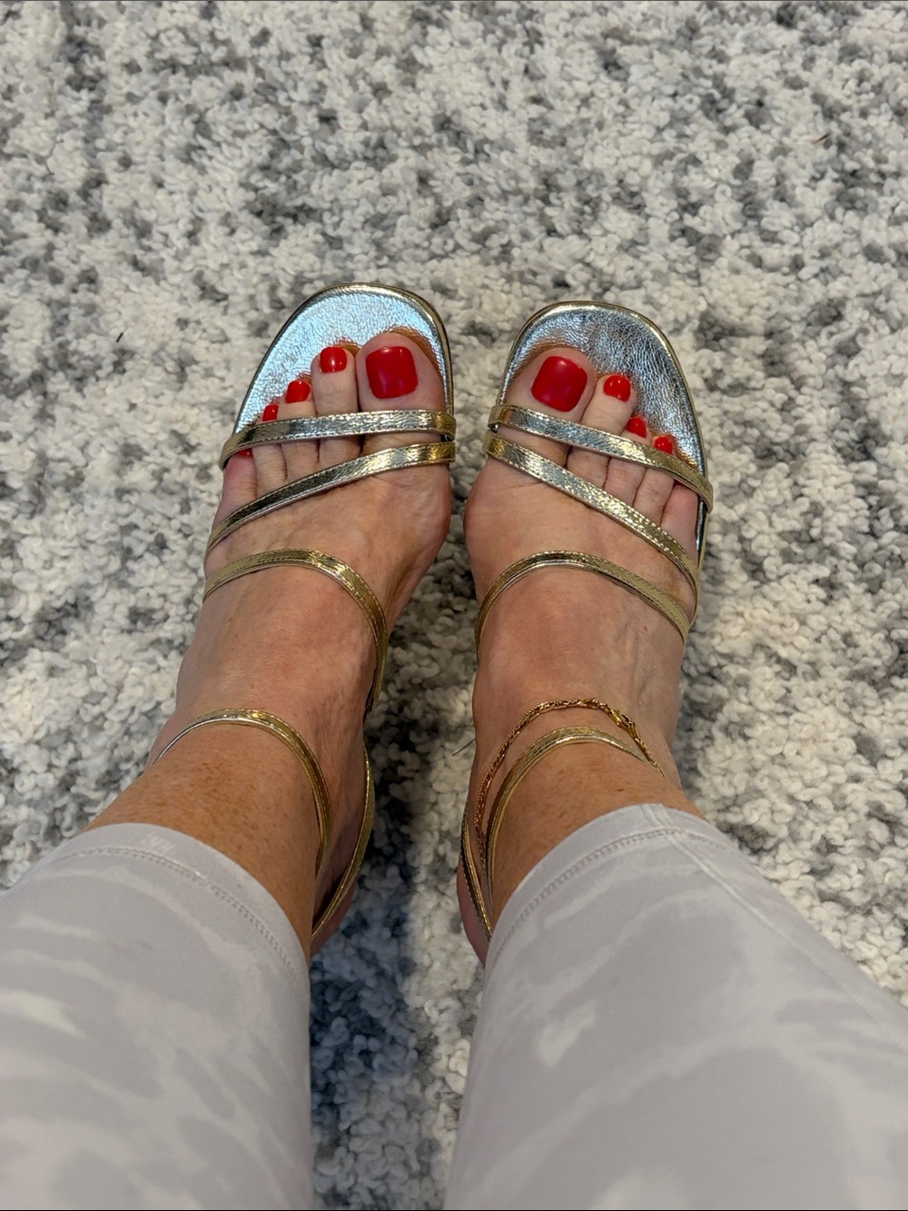 6.5 - Made in Spain Gold Strappy Metallic Women's Heels